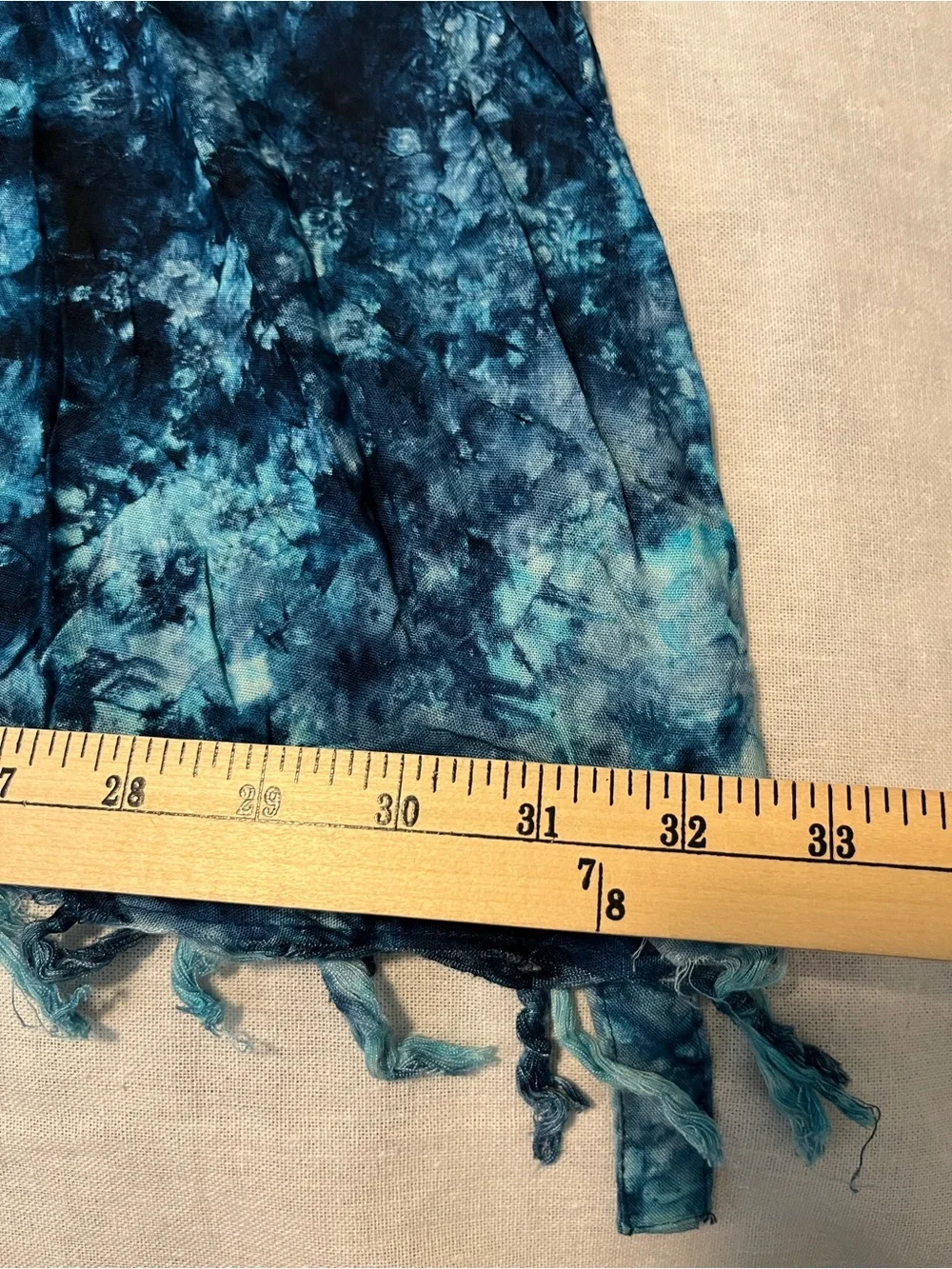 Tie-Dye Button Front Sleeveless Top Swim Cover 3X Raw Hem Tie Back Boho Resort - Picture 8 of 11